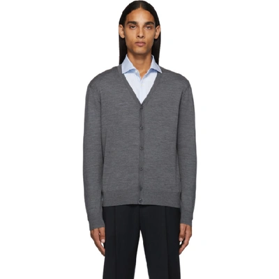 Shop Z Zegna Grey Fine Merino Cardigan In K98 Grey