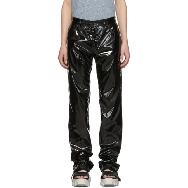 black pleather trousers