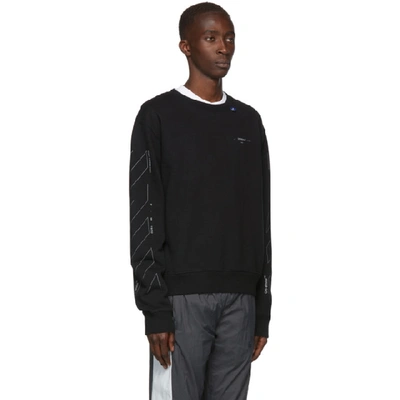 Shop Off-white Black And Silver Diag Unfinished Slim Sweatshirt In Blk Sil