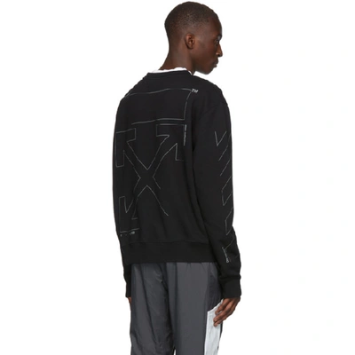 Shop Off-white Black And Silver Diag Unfinished Slim Sweatshirt In Blk Sil