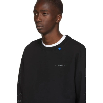 Shop Off-white Black And Silver Diag Unfinished Slim Sweatshirt In Blk Sil