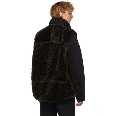 Shop Sacai Green And Black Leopard Faux-fur Blouson Jacket In 501