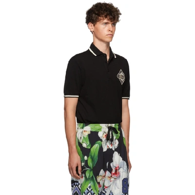 Shop Dolce & Gabbana Dolce And Gabbana Black Dg Logo Polo In N0000 Blk