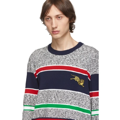 Shop Kenzo Grey Jumping Tiger Crest Sweater In 93 Palgrey