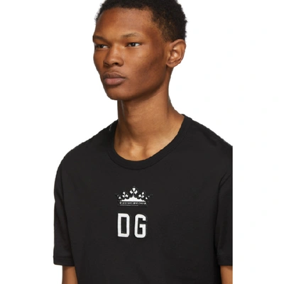 Shop Dolce & Gabbana Dolce And Gabbana Black Crown T-shirt