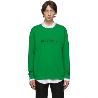 Shop Givenchy Green Logo Sweatshirt