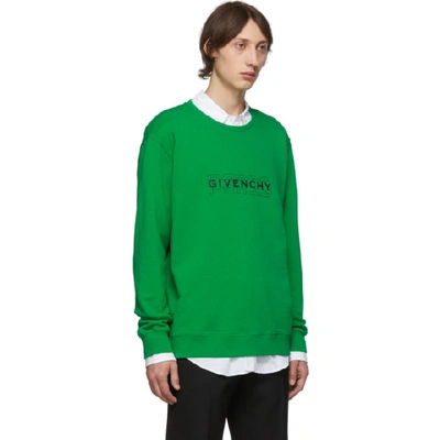 Shop Givenchy Green Logo Sweatshirt