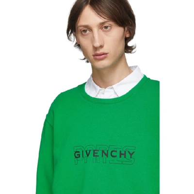 Shop Givenchy Green Logo Sweatshirt