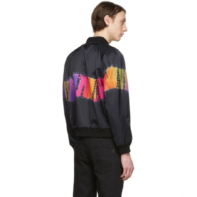 Shop Saint Laurent Black Tie-dye Bomber Jacket In 1052 Black