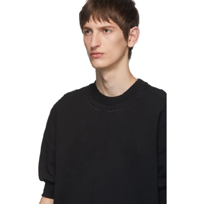 Shop Random Identities Black Side Zipped Sweatshirt