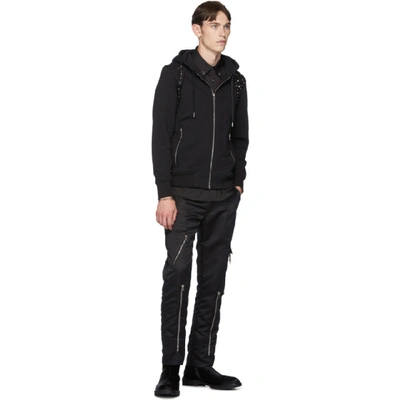 Shop Alexander Mcqueen Black Harness Hoodie In 1000 Black