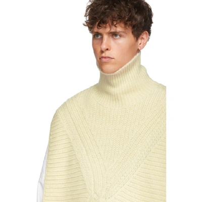 Shop Almostblack White Knit Vented Turtleneck