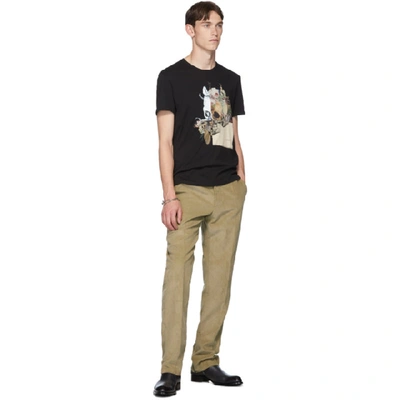 Shop Alexander Mcqueen Black Patchwork Skull T-shirt In 0901 Blkmix