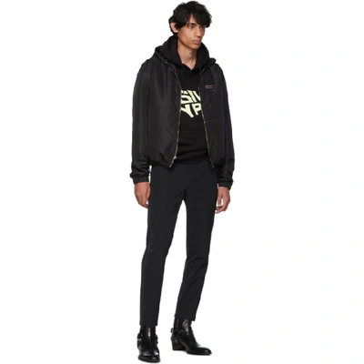 Shop Givenchy Black Glow-in-the-dark Logo Hoodie In 001 Black