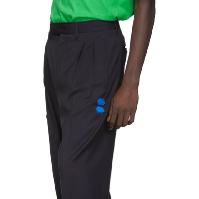 Shop Off-white Navy Wool Classic Trousers In 3200 Dkblno