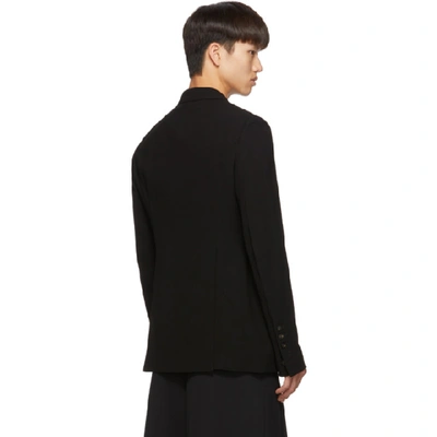 Shop Rick Owens Black Wool Long Soft Blazer In 09 Black