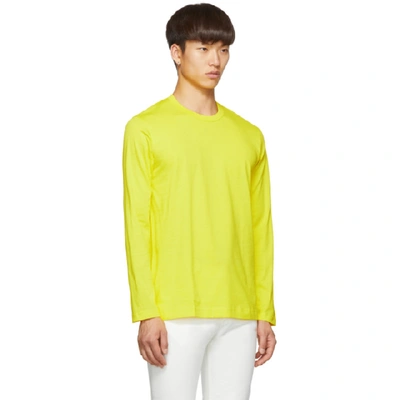 Shop Comme Des Garçons Shirt Comme Des Garcons Shirt Yellow Logo Long Sleeve T-shirt In 4 Yellow