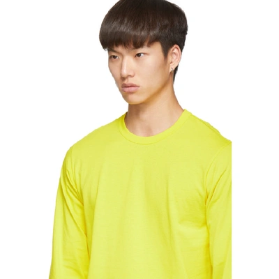 Shop Comme Des Garçons Shirt Comme Des Garcons Shirt Yellow Logo Long Sleeve T-shirt In 4 Yellow