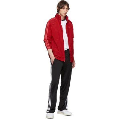 Shop Adidas Originals Red Sst Windbreaker Jacket In Scarlet