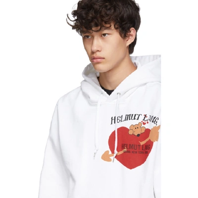 Shop Helmut Lang White Valentine Standard Hoodie In Chalk White