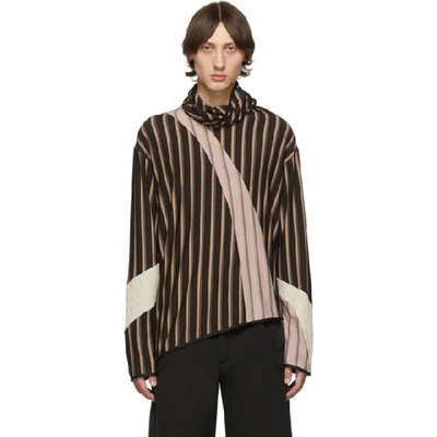 Shop Kiko Kostadinov Brown & Pink Jersey Rex Turtleneck