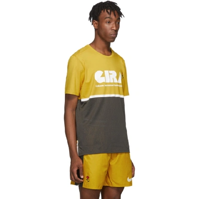 Shop Nike Yellow & Grey Gyakusou Dri-fit T-shirt