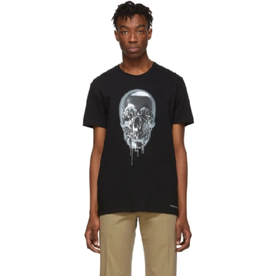 Shop Alexander Mcqueen Black Metallic Skull T-shirt In 0901 Blkmix