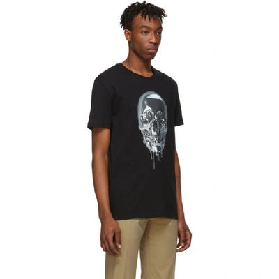 Shop Alexander Mcqueen Black Metallic Skull T-shirt In 0901 Blkmix