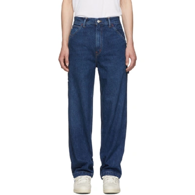 Shop Polo Ralph Lauren Blue Dungaree Sport Throwback Jeans In Denim