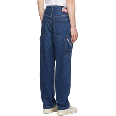 Shop Polo Ralph Lauren Blue Dungaree Sport Throwback Jeans In Denim