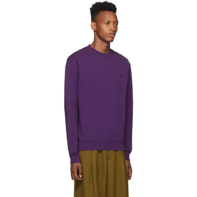 Shop Ami Alexandre Mattiussi Purple Ami De Coeur Sweatshirt In 500 Violet