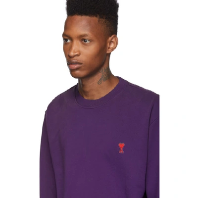 Shop Ami Alexandre Mattiussi Purple Ami De Coeur Sweatshirt In 500 Violet