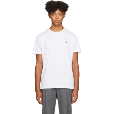 Shop Lacoste White Pima Cotton T-shirt In 001 White