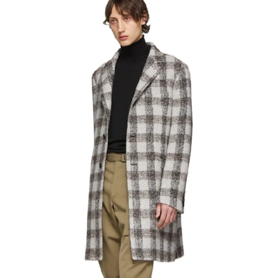 Shop Etro Grey Semi-traditional Regular Fit Coat In 800 Multi