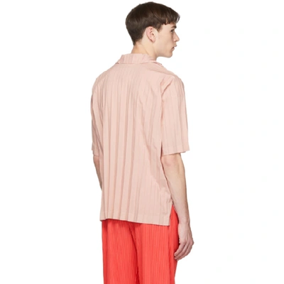 Shop Issey Miyake Homme Plisse  Pink Edge Shirt In 22 Pink