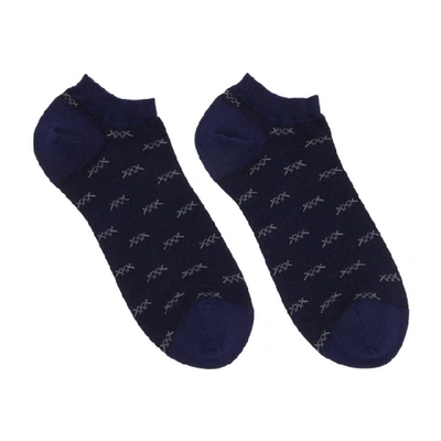 Shop Ermenegildo Zegna Blue Iconic Triple X Socks In 418 Polizei