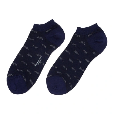 Shop Ermenegildo Zegna Blue Iconic Triple X Socks In 418 Polizei