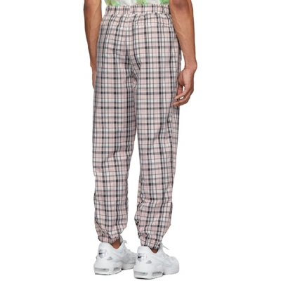 Shop Opening Ceremony Pink Plaid Nylon Jogging Lounge Pants In 6503 Pinkpl