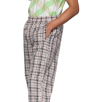 Shop Opening Ceremony Pink Plaid Nylon Jogging Lounge Pants In 6503 Pinkpl
