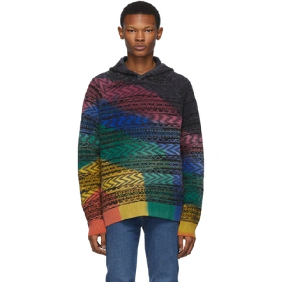 Shop Missoni Multicolor Knit Tie-dye Hoodie In Sm0g9 Multi