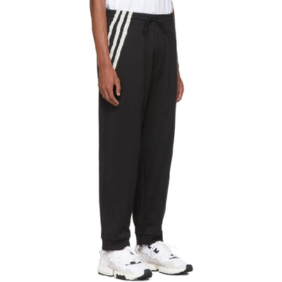 Shop Y-3 Black 3-stripes Cuff Lounge Pants In Black/ecru
