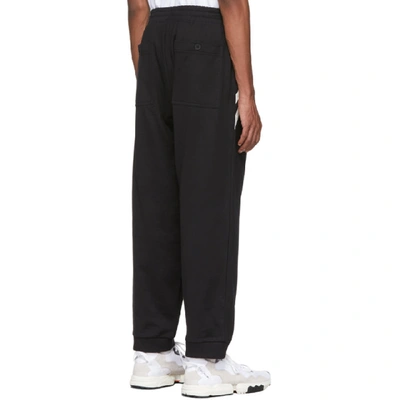 Shop Y-3 Black 3-stripes Cuff Lounge Pants In Black/ecru