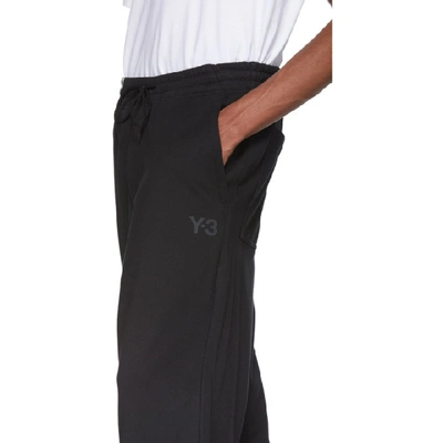 Shop Y-3 Black 3-stripes Cuff Lounge Pants In Black/ecru