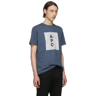 Shop A.p.c. Indigo Logo T-shirt In Bleu Clair