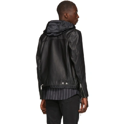 Shop Diesel Black Leather Solove Biker Jacket In 900 Black