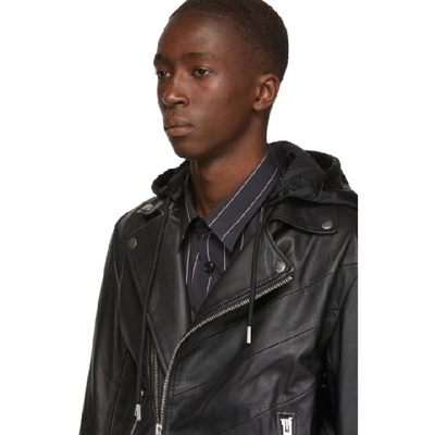 Shop Diesel Black Leather Solove Biker Jacket In 900 Black