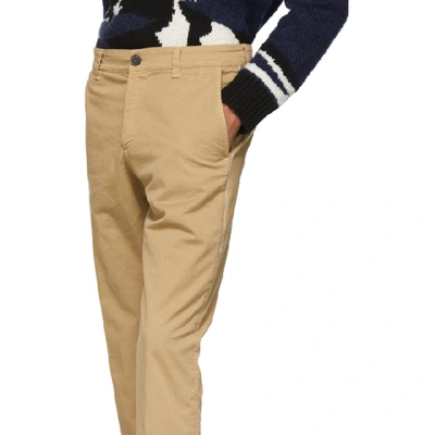Shop Kenzo Beige Twill Chino Trousers In 12 Palecame
