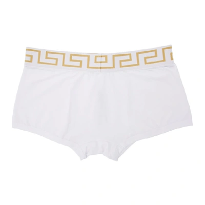 Shop Versace Underwear Two-pack White Medusa Low-rise Boxer Briefs In A81h White