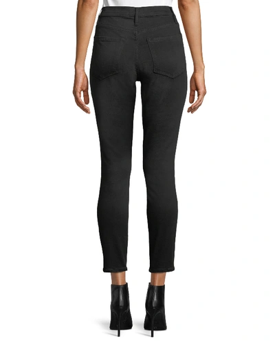 Shop Frame Ali High-rise Skinny Cigarette Jeans In Noir