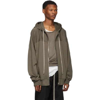 Shop Rick Owens Taupe Windbreaker Hoodie In 34 Dust